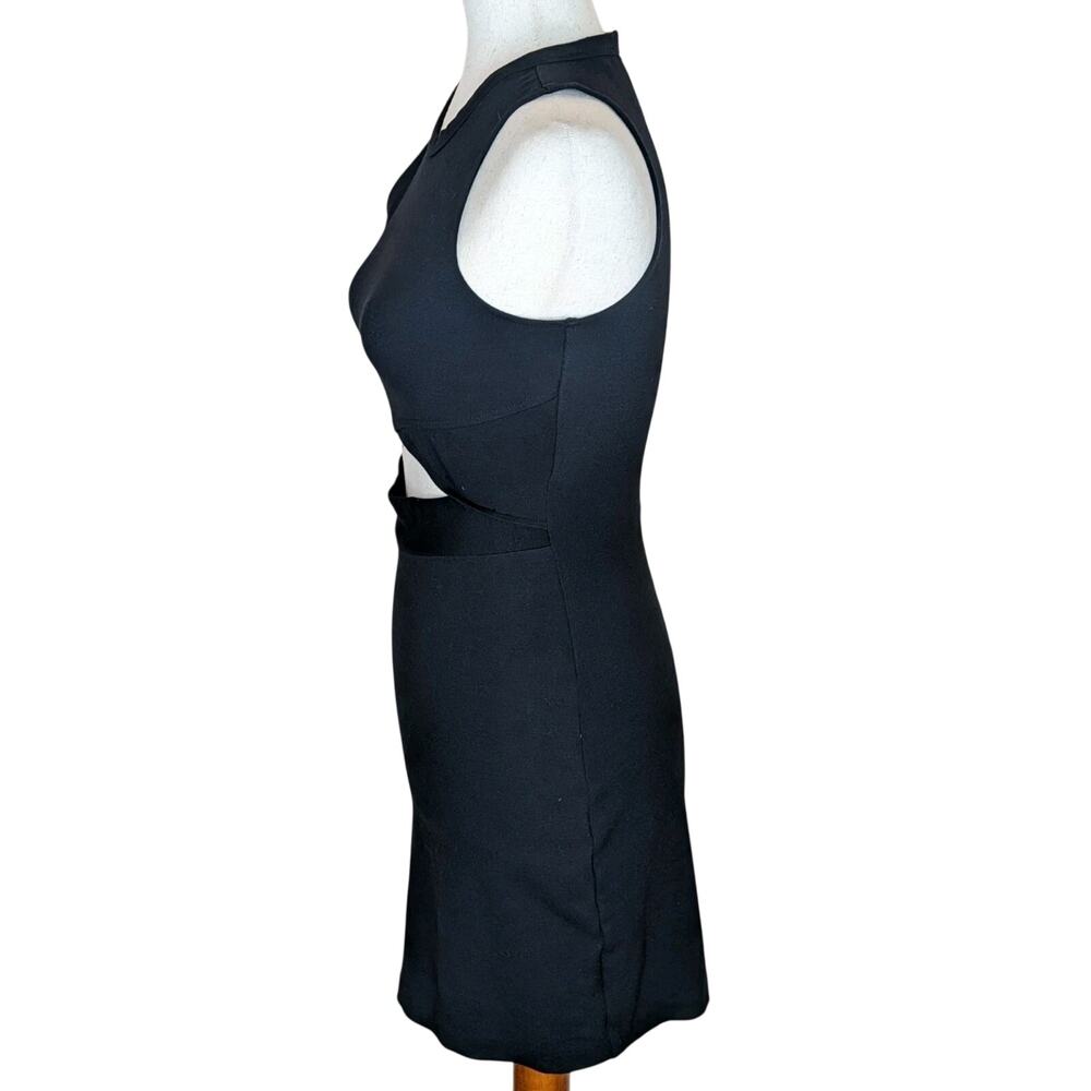 Mini BodyCon Dress Black Sleeveless Cutout Express Size 0 - Picture 2 of 10